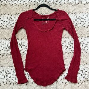 FREE PEOPLE We The Free Women's Red Long Sleeve Top